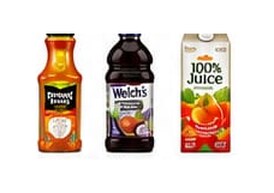 Simply, Welch's and 100% Juice bottles and carton, juice drinks accepted for CRV