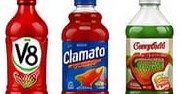 V8, Clamato and Campbell's bottles, vegetable juice accepted for CRV