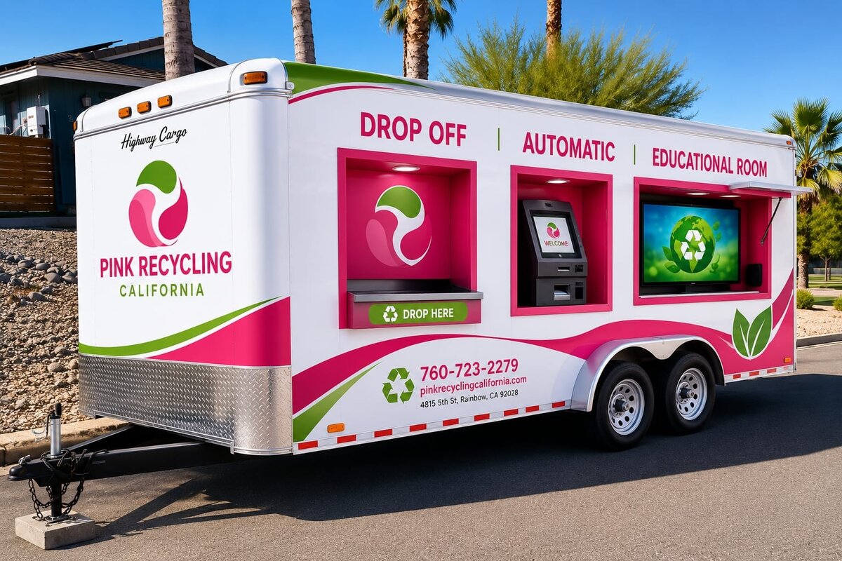 Eco3Go mobile recycling trailer – Drop Off, Automatic, Educational Room